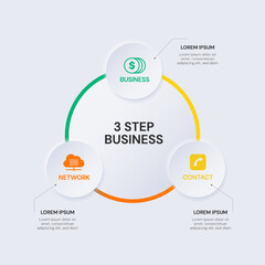 Fototapeta premium Vector infographic label design with icons. Business concept flowchart, diagram
