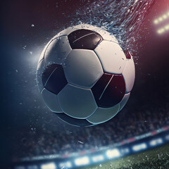 Naklejka premium World Cup in Qatar. Ball. Football. Championship. Soccer ball on rainy background. Soccer ball on splashes background.
