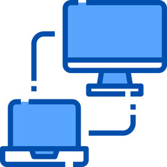 Computer blue outline icon