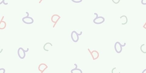 Baby kid pastel alphabet doodle cartoon pattern