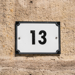 house number thirteen (13)