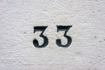 house number thirty three (33)