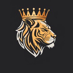 tiger head drawing illustration with dark background for company logo, agency logo, esport logo. simple and easy to modify.