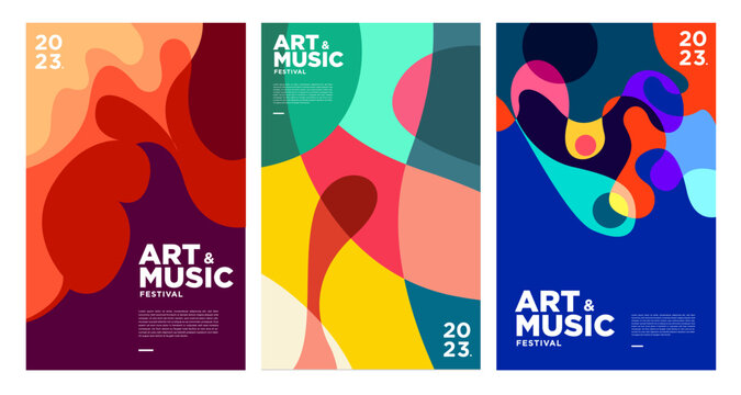 Summer Colorful Art and Music Festival Poster and Cover Template 2023