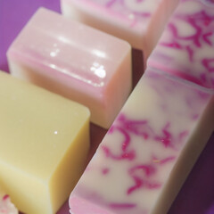 Colorful soap bars, handmade natural zero waste soap, spa and skincare small business idea, solid soap
