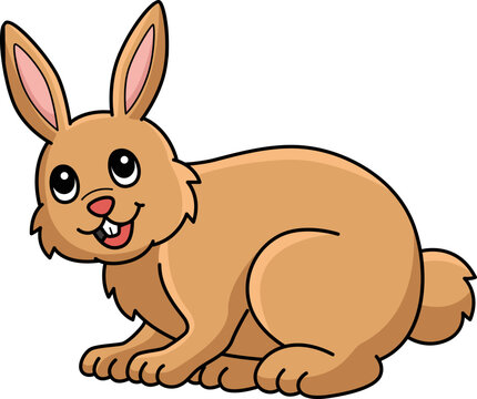 Rabbit Cartoon Colored Clipart Illustration