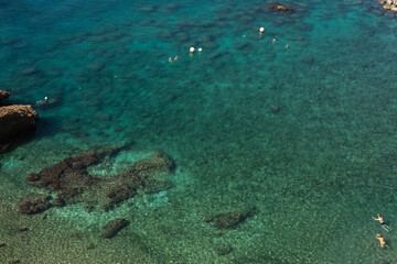 Aerial view of sea panorama of mediterranean coast