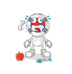 south korea head cartoon sick vector. cartoon character