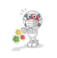 south korea head cartoon pirate with treasure mascot. cartoon vector