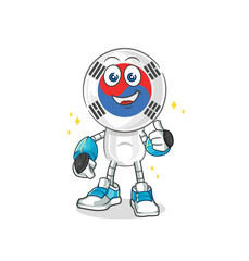 south korea head cartoon running illustration. character vector