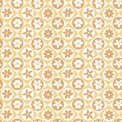 Abstract Retro Florals Geometric Diamond Squares Background Hand Drawn Trendy Minimalist Seamless Vector Pattern Stylish Compatible Colors Perfect for Allover Fabric Print or Wrapping Paper