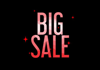 Red color of Big sale text sign design