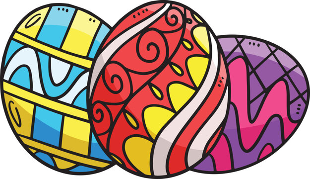 recommend clip art: Three Easter Eggs Cartoon Colored Clipart
