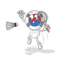 south korea head cartoon soldier with tank character. cartoon vector