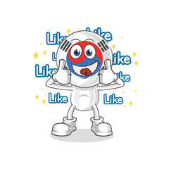 south korea head cartoon call mascot. cartoon vector