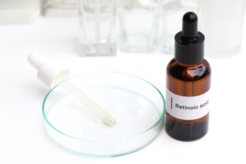 Retinoic acid in a bottle, chemical ingredient in beauty product