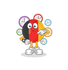 belgium with wristwatch cartoon. cartoon mascot vector