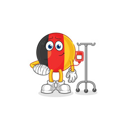 belgium sick in IV illustration. character vector