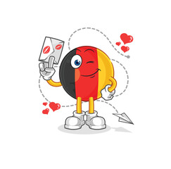 belgium hold love letter illustration. character vector