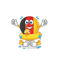 Fototapeta na wymiar belgium with duck buoy cartoon. cartoon mascot vector