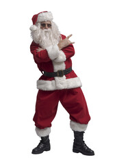PNG file no background Cool rocking Santa Claus with sunglasses