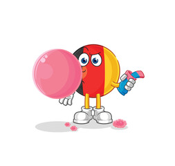 belgium chewing gum vector. cartoon character