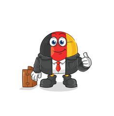 Obraz premium belgium office worker mascot. cartoon vector