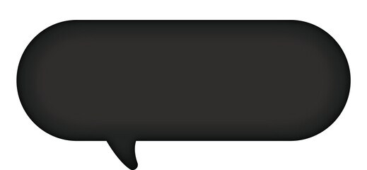 3d Text Box Black Message Bubble
