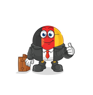 belgium office worker mascot. cartoon vector