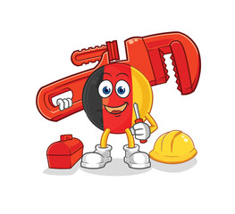 belgium plumber cartoon. cartoon mascot vector
