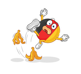 belgium slipped on banana. cartoon mascot vector