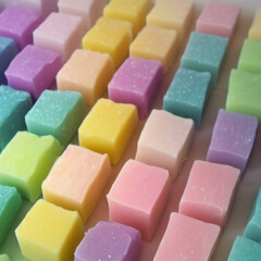 Colorful soap bars, handmade natural zero waste soap, spa and skincare small business idea, solid soap
