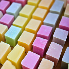 Colorful soap bars, handmade natural zero waste soap, spa and skincare small business idea, solid soap
