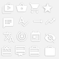 light color icons for mobile applications and websites