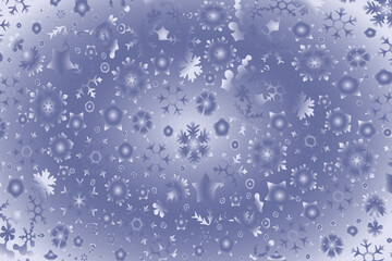 New Year decorative background with snowflakes and stars