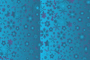 New Year decorative background with snowflakes and stars