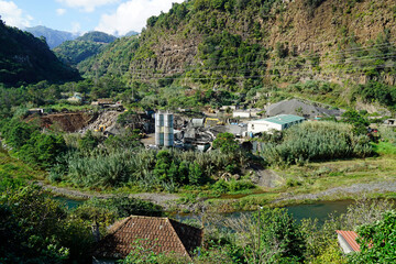 industrial plant n the green landscape of madeira
