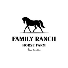 vintage retro ranch horse farm western logo design