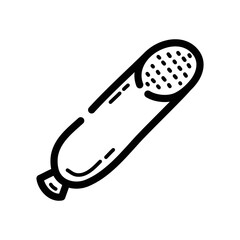 Salami doodle icon. Hand drawn symbol. Vector illustration.
