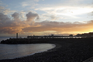 scenic sunset on madeira island