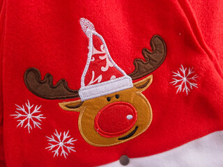 Christmas Background, Santa Claus Hat Depicted Snow Deer Sold at Christmas Supplies Store