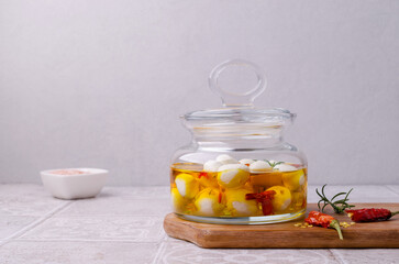 Cheese with oil and spices