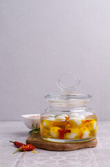 Cheese with oil and spices