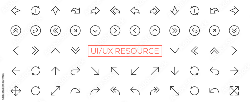 Poster minimalist and simple looking ui icons set for dark, light mode. outline isolated user interface ele