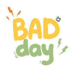 Cute Sticker Reactions Bad Day Color