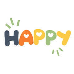 Cute Sticker Reactions Happy Color