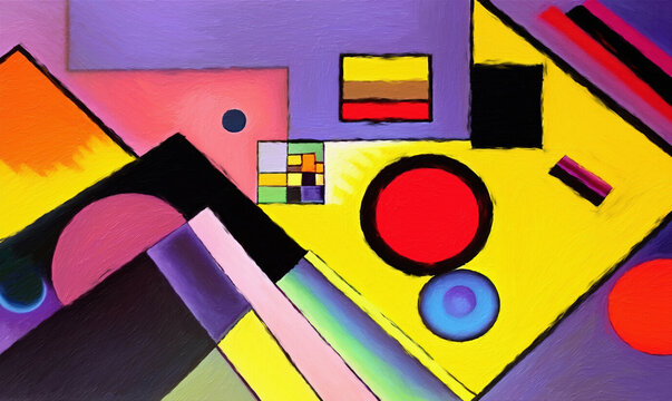 Digital painting abstract art in cubism style, graphic drawing expressionism artwork,  fashionable template for design