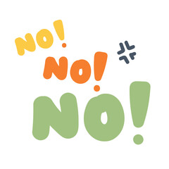 Cute Sticker Reactions No No No Color