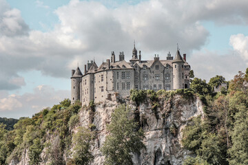 Fototapeta na wymiar Castle of Walzin is a beautiful castle in the middle of nature close by Dinant in Belgium.