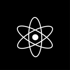 atom symbol on black background